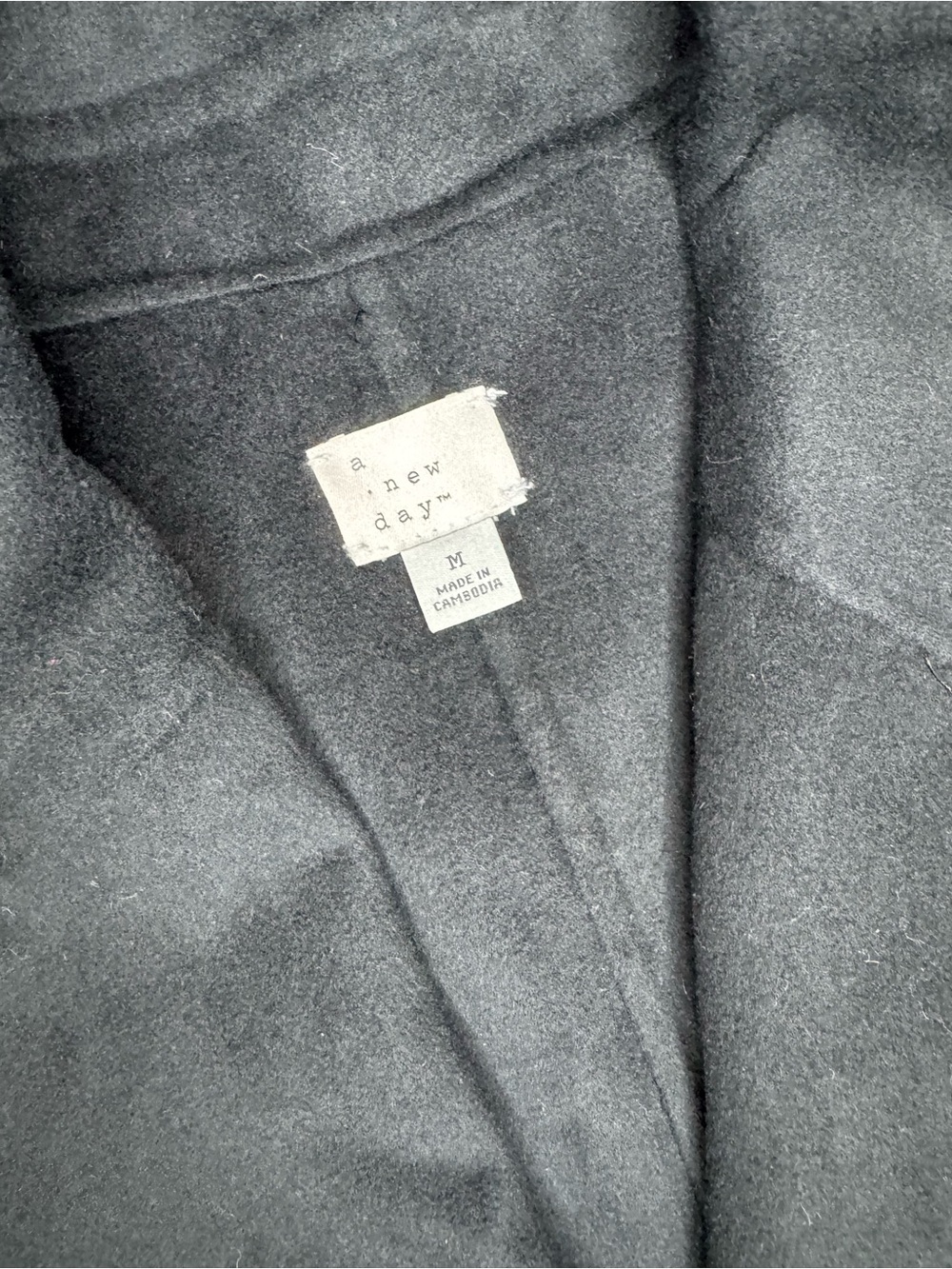 A New Day Women’s Tie Front Trench Coat - Black Size Medium NWOT - Picture 3 of 7
